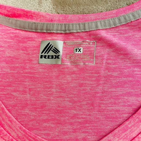 Pink Dri Fit v-neck short sleeved tshirt. 1X, $10 - Picture 3 of 5